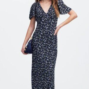 Madewell - Seamed Flutter Sleeve Maxi Dress SZ 12